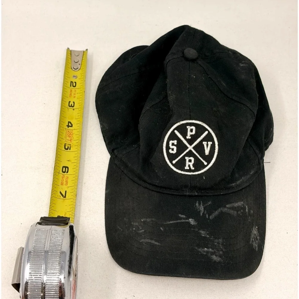 Port & Company Youth Black Baseball Cap Hat SPVR Embroidered Logo Vintage